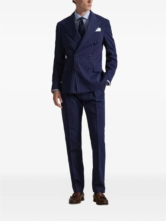 Polo Ralph Lauren Other - Vtg Polo By Ralph Lauren Men's 42R Double-Breasted Navy Pinstripe Suit JCK113